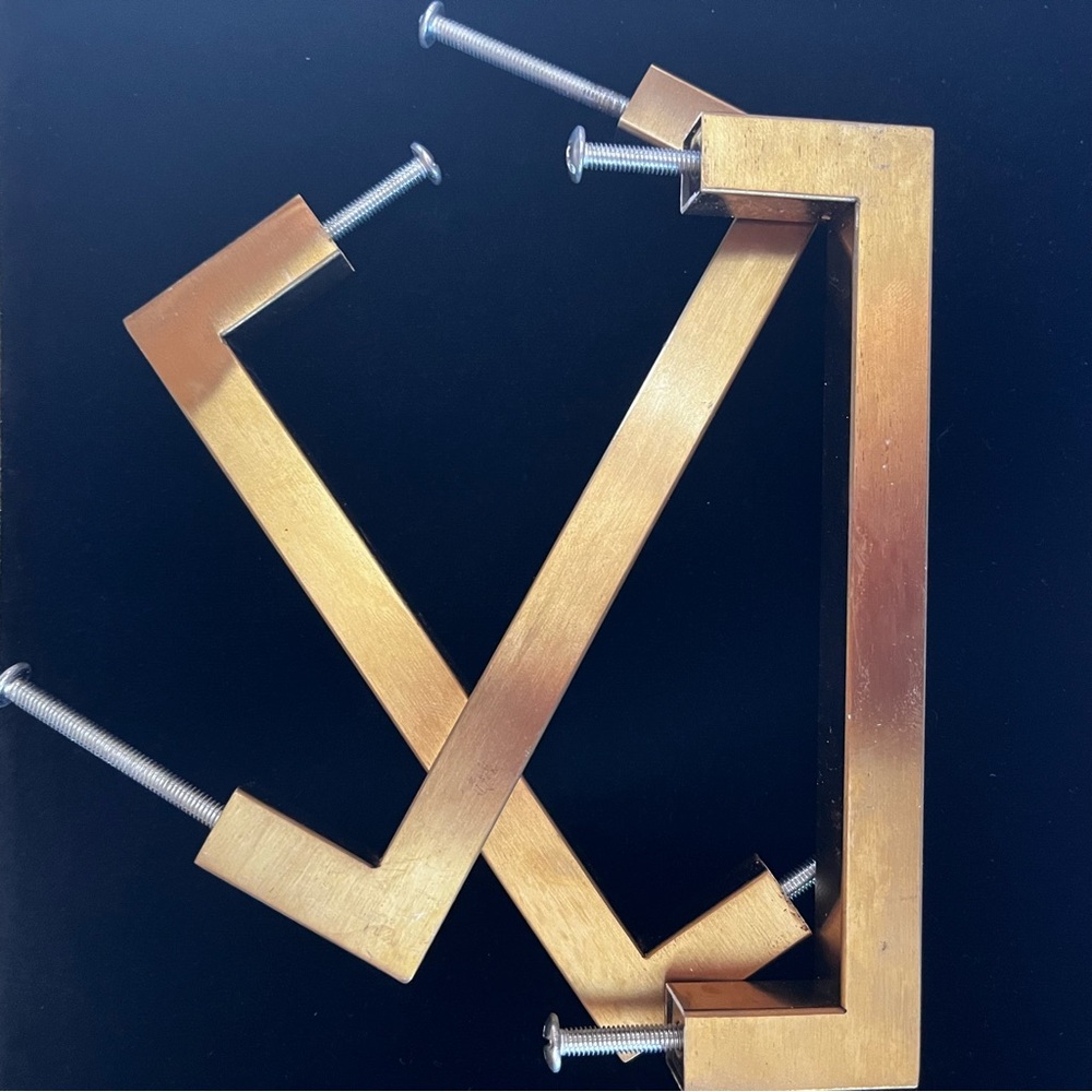 35 x Brushed Brass Finish 5” Cabinet Drawer Door Handles Pulls Modern Square